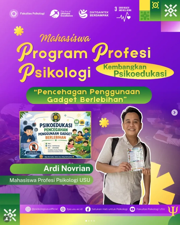 Mahasiswa Program Profesi Psikologi Kembangkan Psikoedukasi "Pencegahan Penggunaan Gadget Berlebihan"